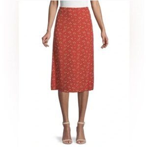 Madewell Womens Midi Skirt Plus Size 22 Dotty Dot Burnt Orange Viscose A…